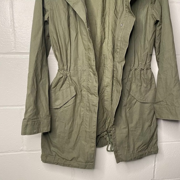 Levi's Jacket Women Size XS Military Utility Hooded Full Zip Epaulets Green - Picture 5 of 15